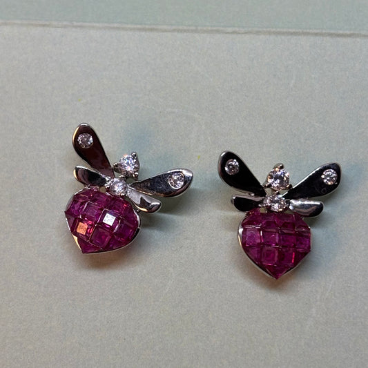 Fly high Pink princess Earrings 925 Silver - Eva silver jewellery