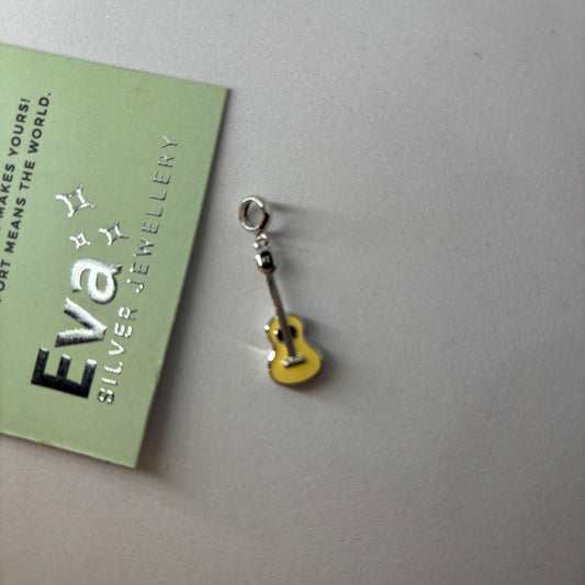 Yellow Guitar charm 925 Silver - Eva silver jewellery