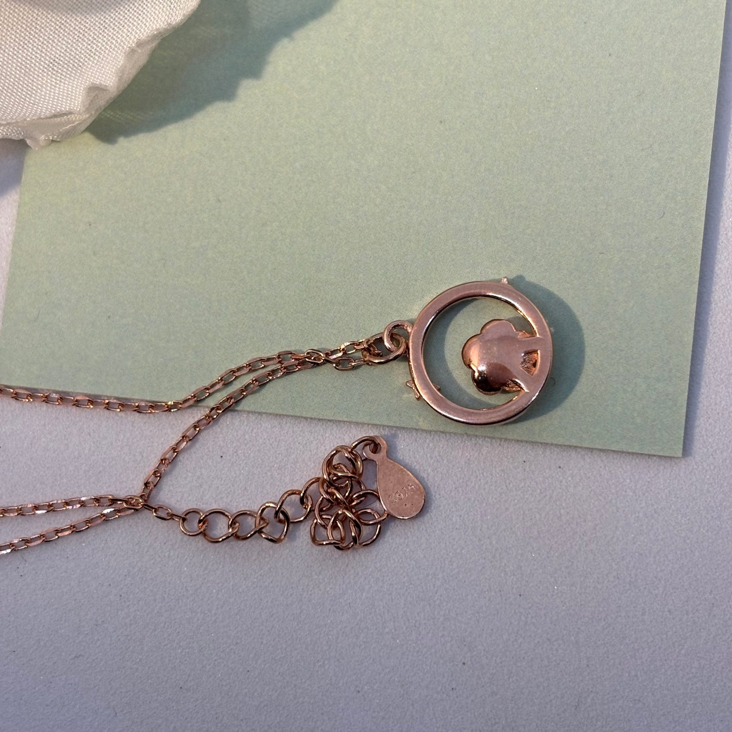 Eternal Rose necklace 925 Silver, Rose Gold Plated - Eva silver jewellery