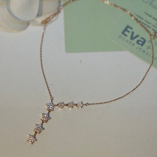 Star Galaxy Necklace 925 Silver, Rose Gold Plated - Eva silver jewellery