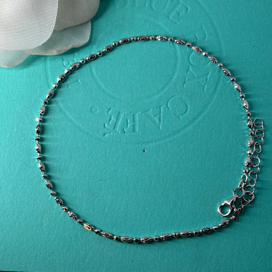 Fine Beaded Anklet 925 Silver - Eva silver jewellery