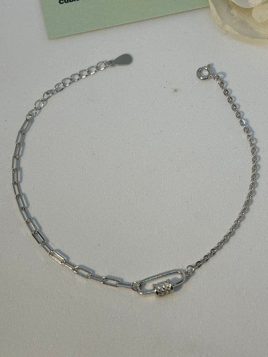 Paperclip bracelet, 925 Silver - Eva silver jewellery